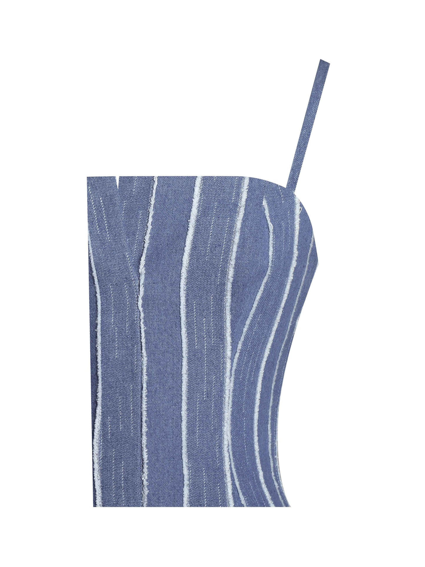 Abygail Stripe Cotton Denim Maxi Dress