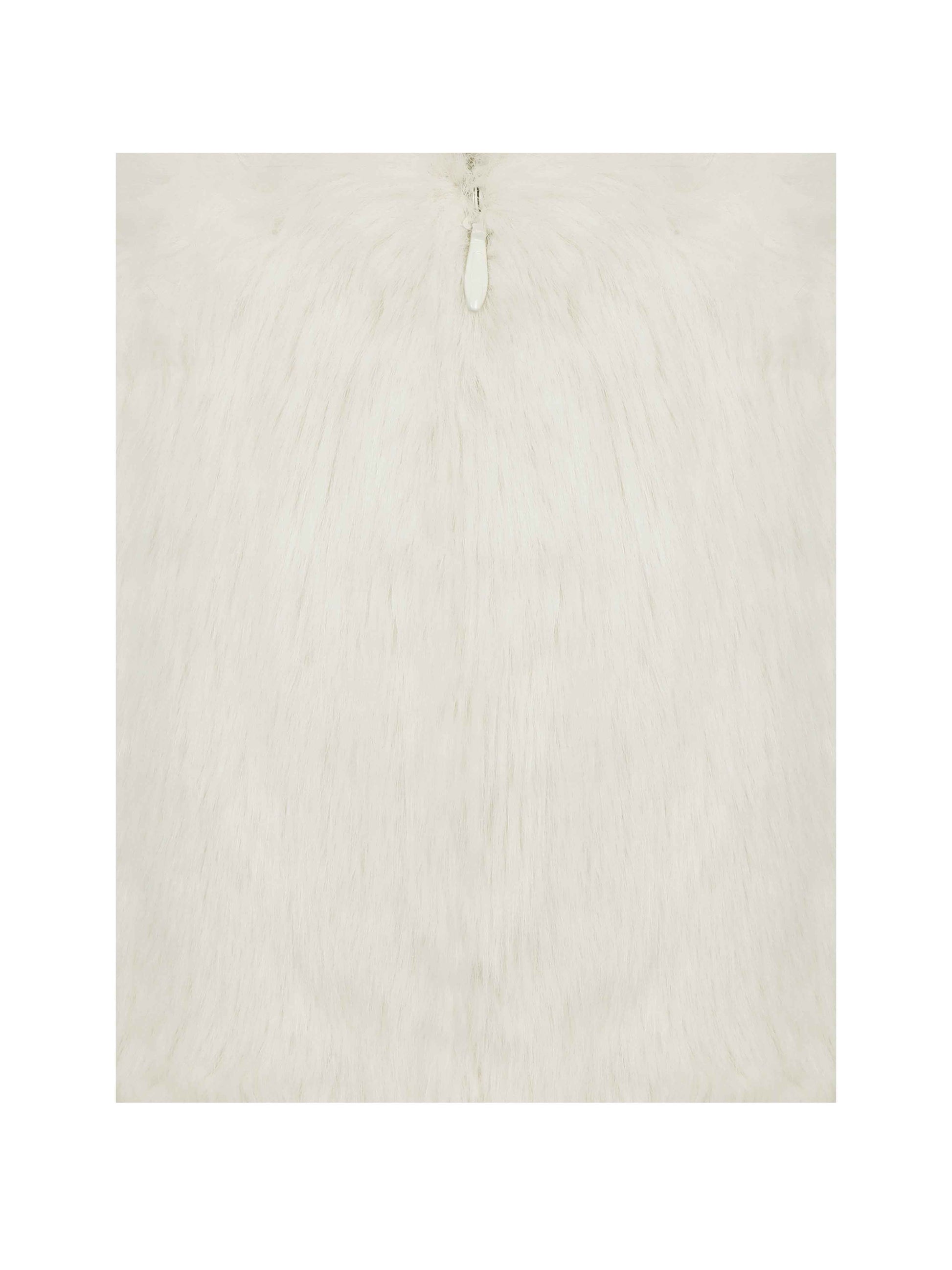 Narla Ivory Low-Waisted Fur Mini Skirt