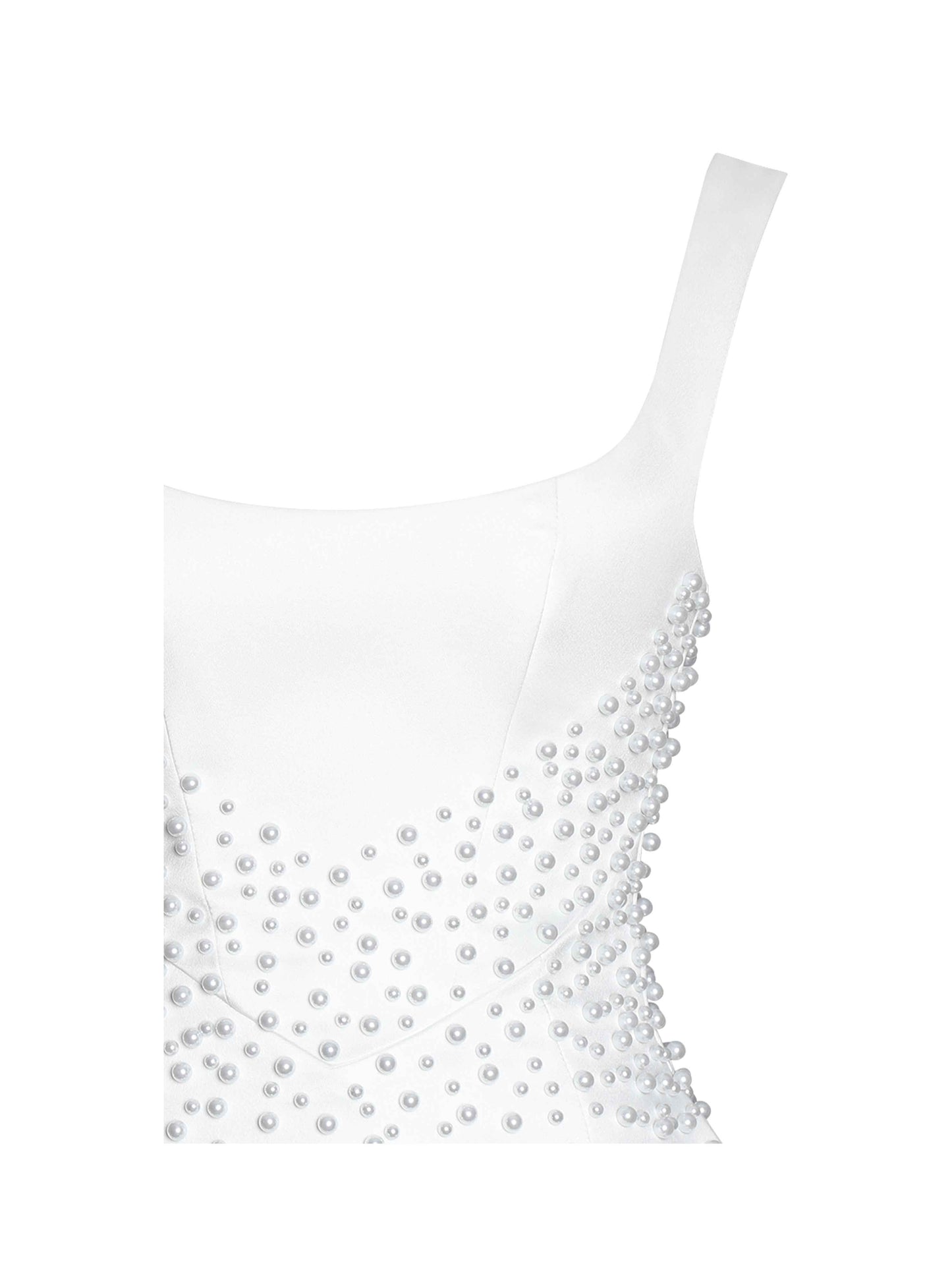Tais Pearl Beaded Cocoon Shape Sleeveless Mini Dress