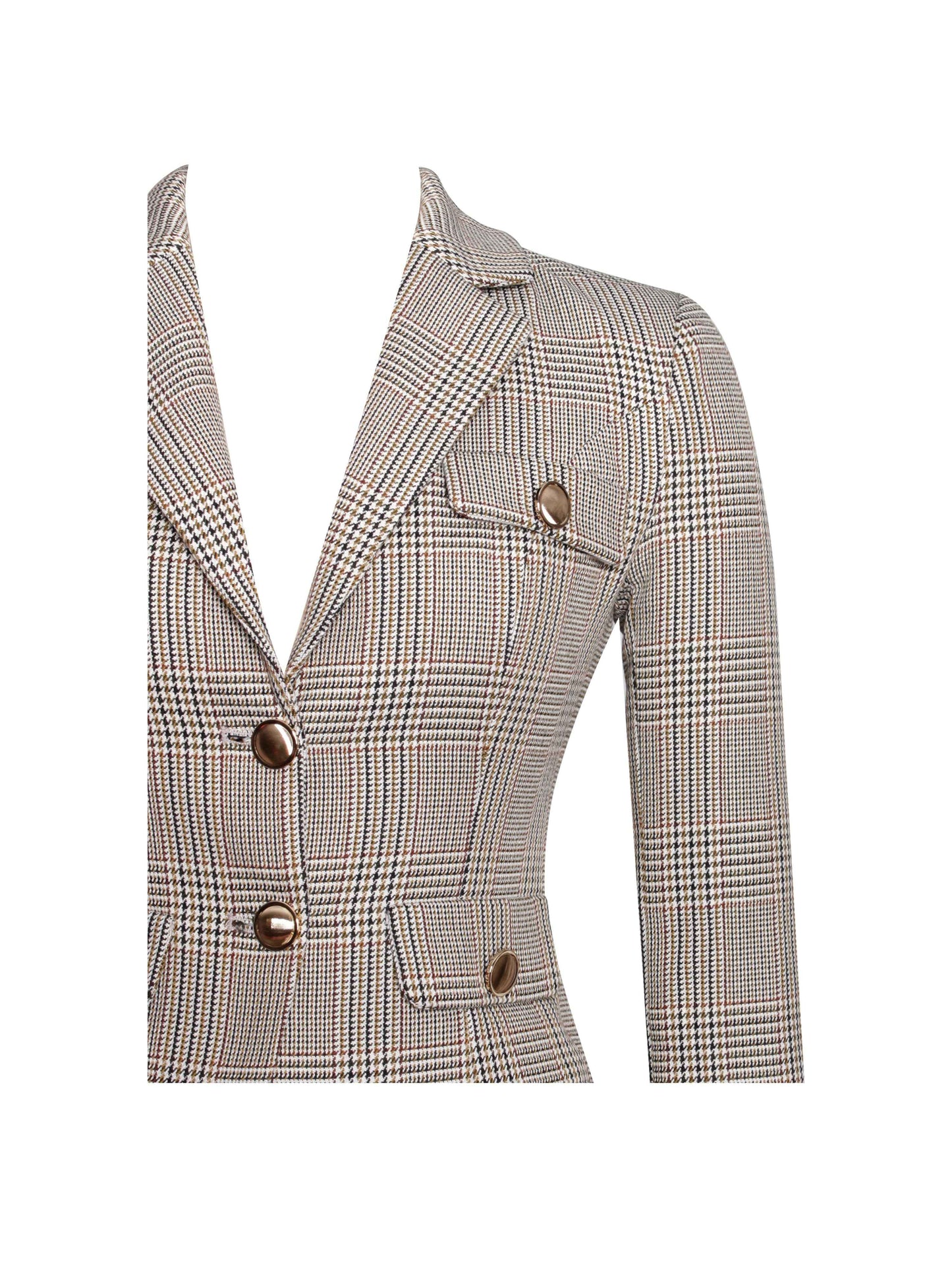 Oakley Brown Plaid Preppy Style Blazer Jacket