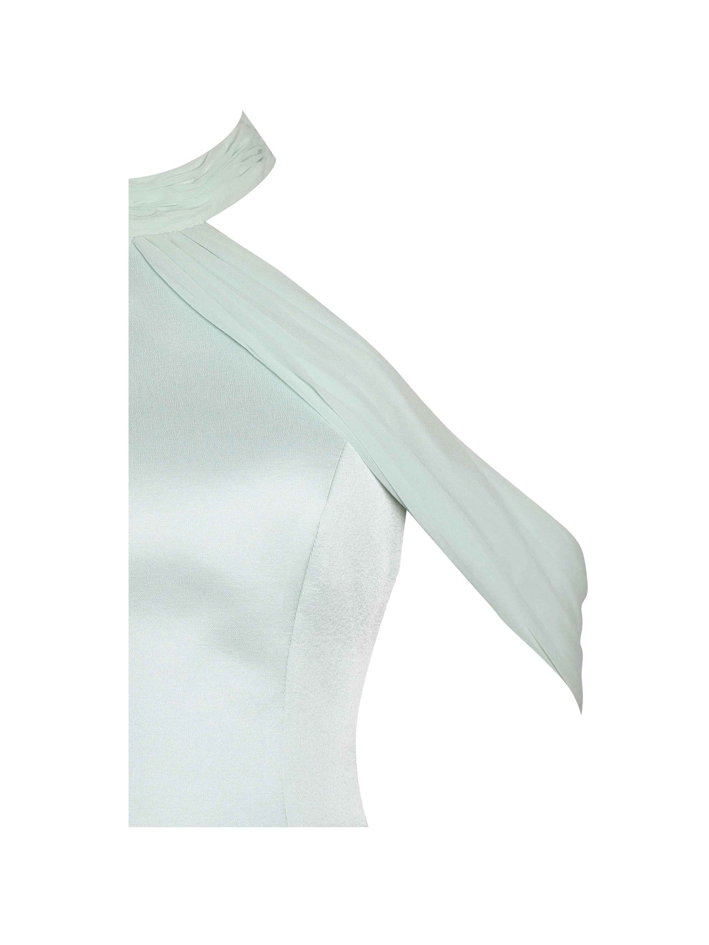 Zafrina Light Cyan Halter Off-shoulder Backless Mini Dress