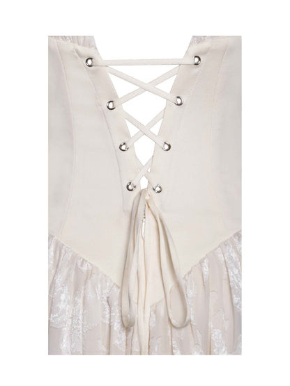 Sabrina Butter Yellow High Slit Jacquard Maxi Dress