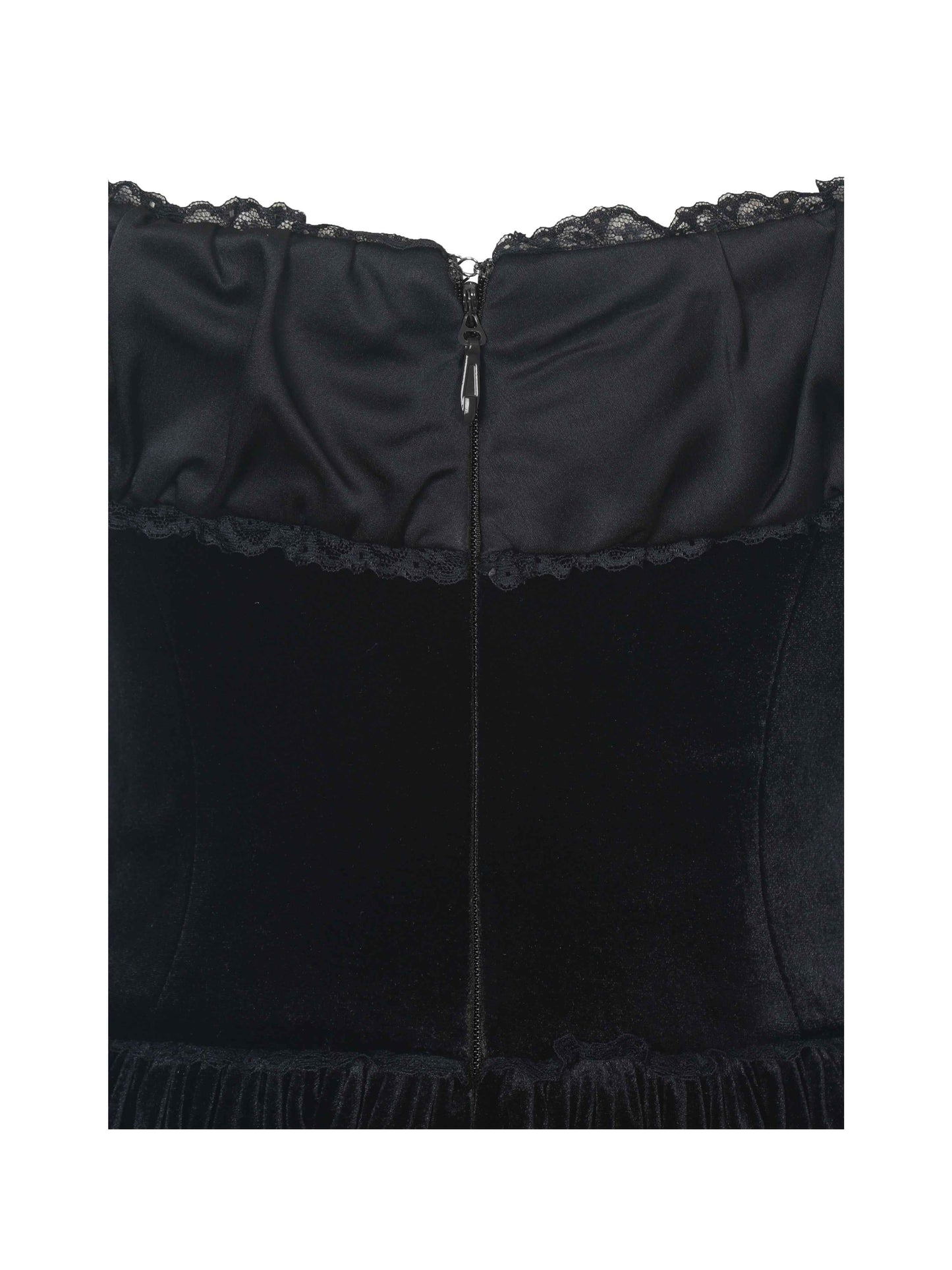 Daisha Black Lace Trimmed Off-Shoulder Ruched Mini Dress