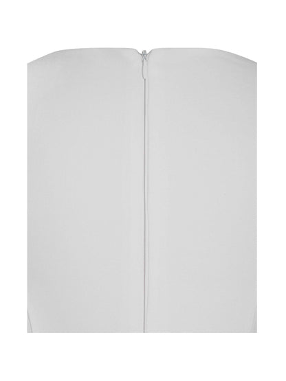 Iliana White Pearl Chain Embellished Midi Dress