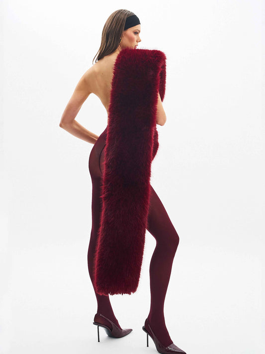 Jazmin Burgundy Multi-wear Faux Fur Scarf