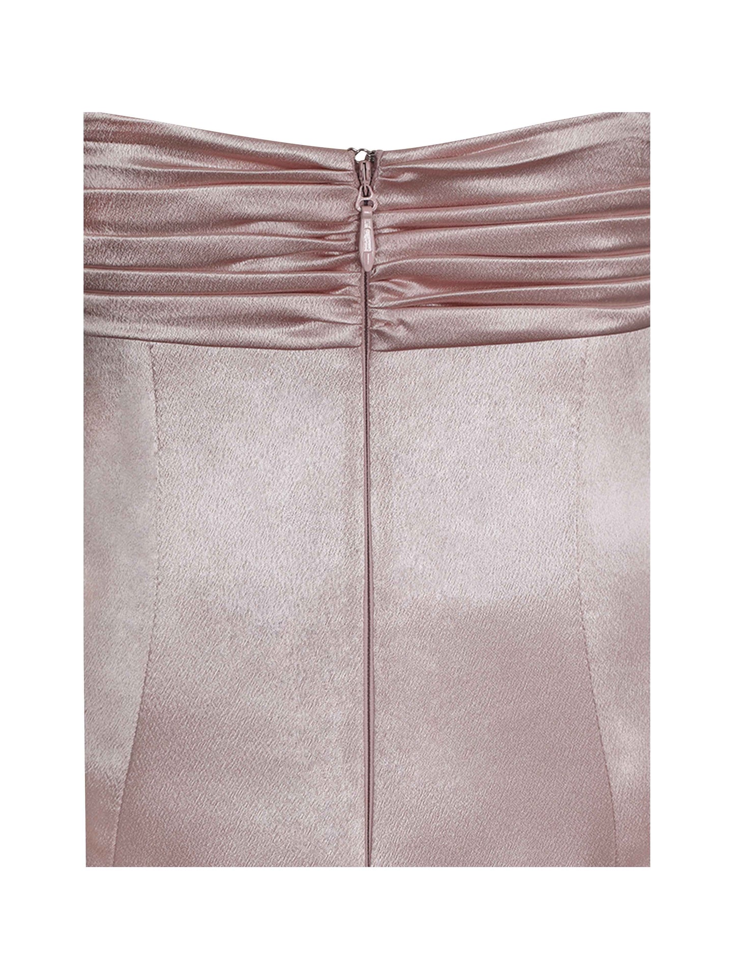 Tullia Dusty Rose Satin Ruched Midi Dress