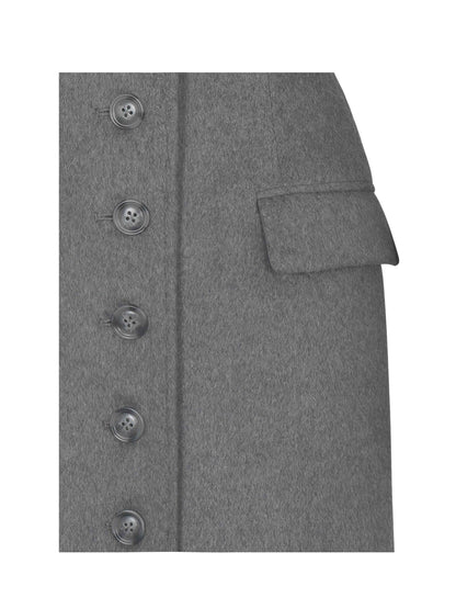 Faye Grey Wool Blend Single-Breasted Coat with Removable Faux Fur Collar