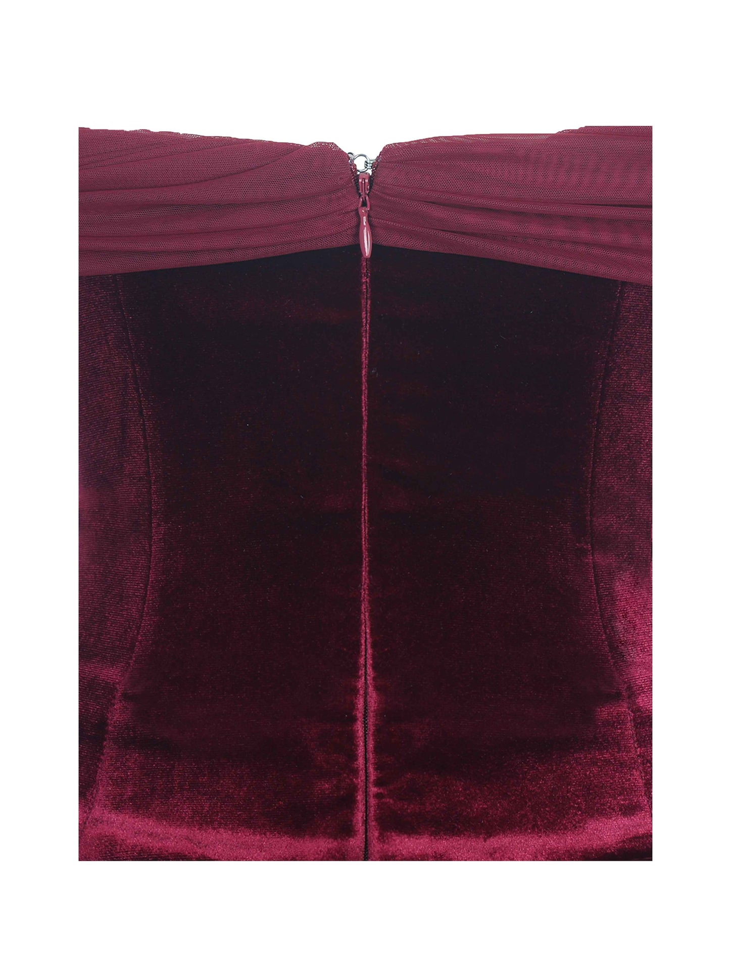 Maybelle Magenta Bardot Lace Strap Peplum Maxi Dress