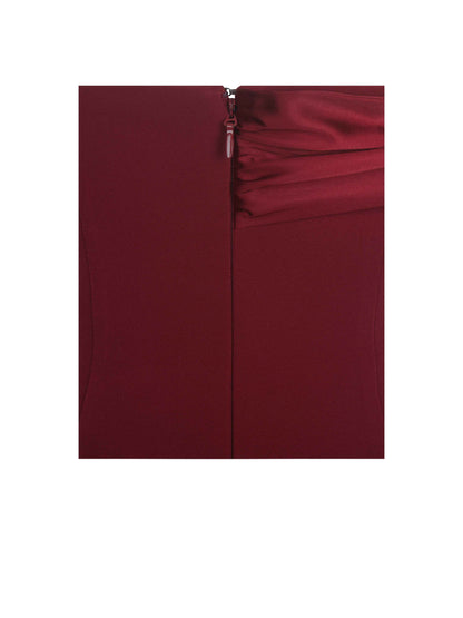 Ovelia Crimson Satin Ribbon Strapless Mini Dress