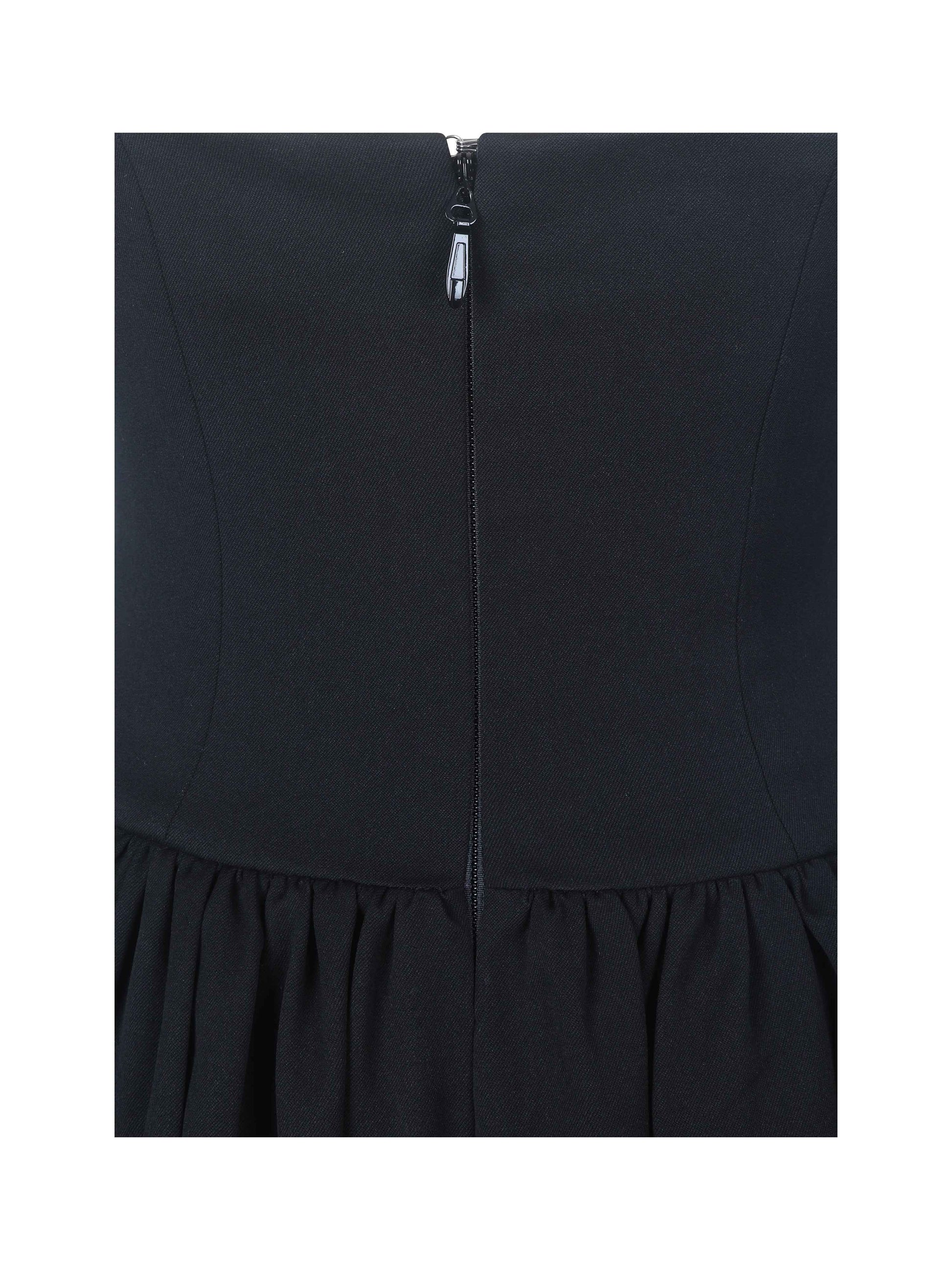 Delaney Black Lapel Halter Midi A-Line Dress