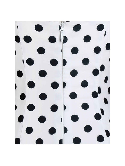 Rahma Polka Dot Drop Waist Midi Cotton Poplin Dress