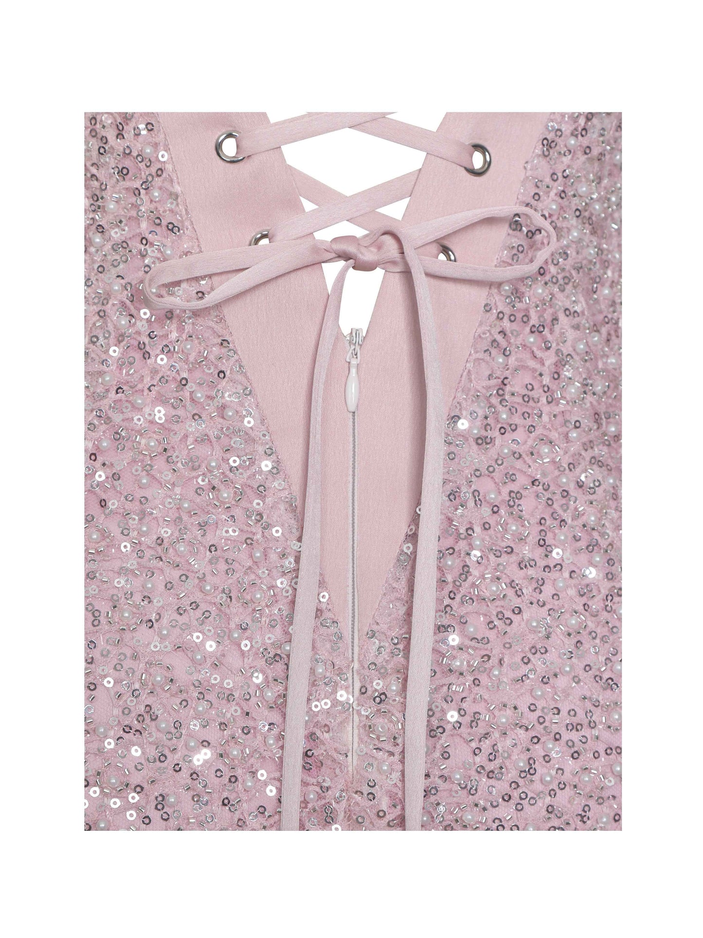 Raizel Pink Beaded Sequin Bodycon Gown with Scarf