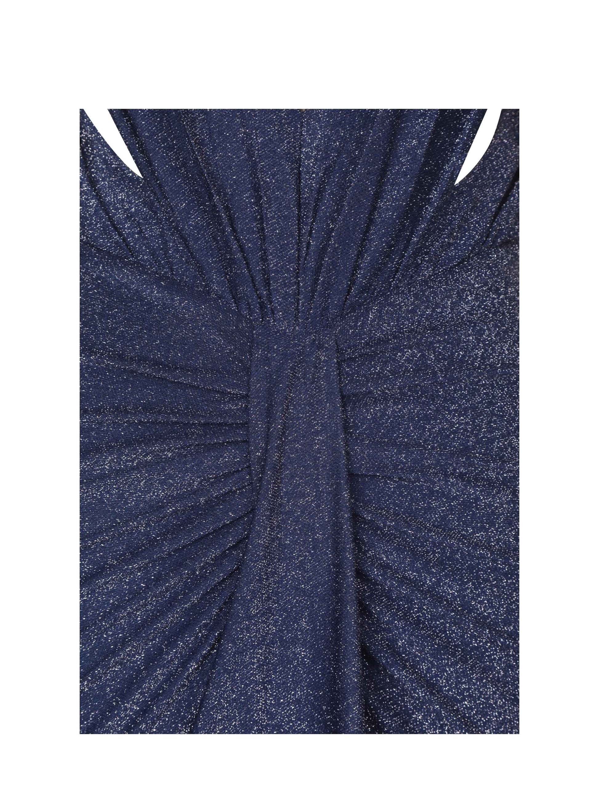 Terri Navy Sparkle Plunging Backless Maxi Dress