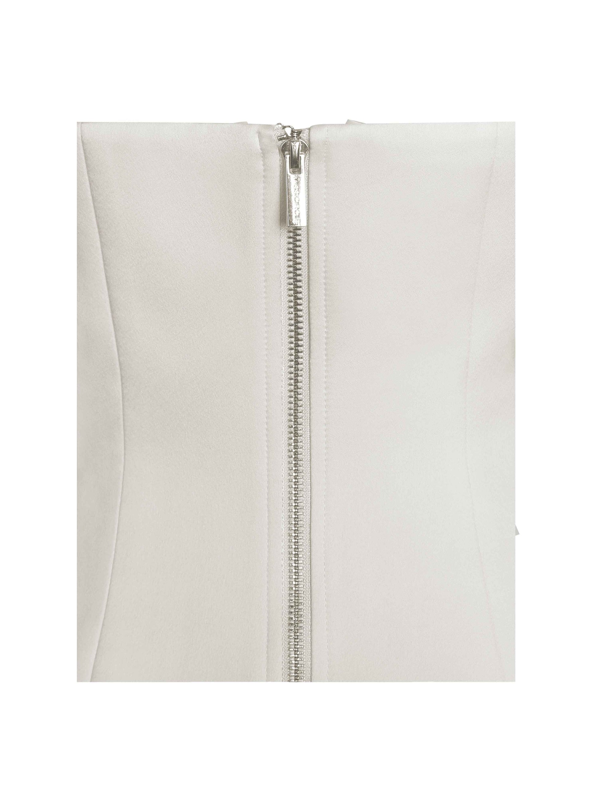 Yani Ivory Asymmetrical Lapel Sleeveless Peplum Top