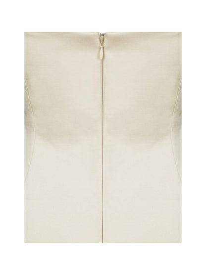 Gracie Butter Yellow Ruched Satin Midi Dress