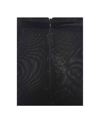 Olympia Black Belted Bow Plunging Rhinestone Maxi Dress