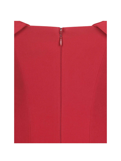 Narelle Crimson Off-Shoulder Sweetheart Drop Waist Mini Dress