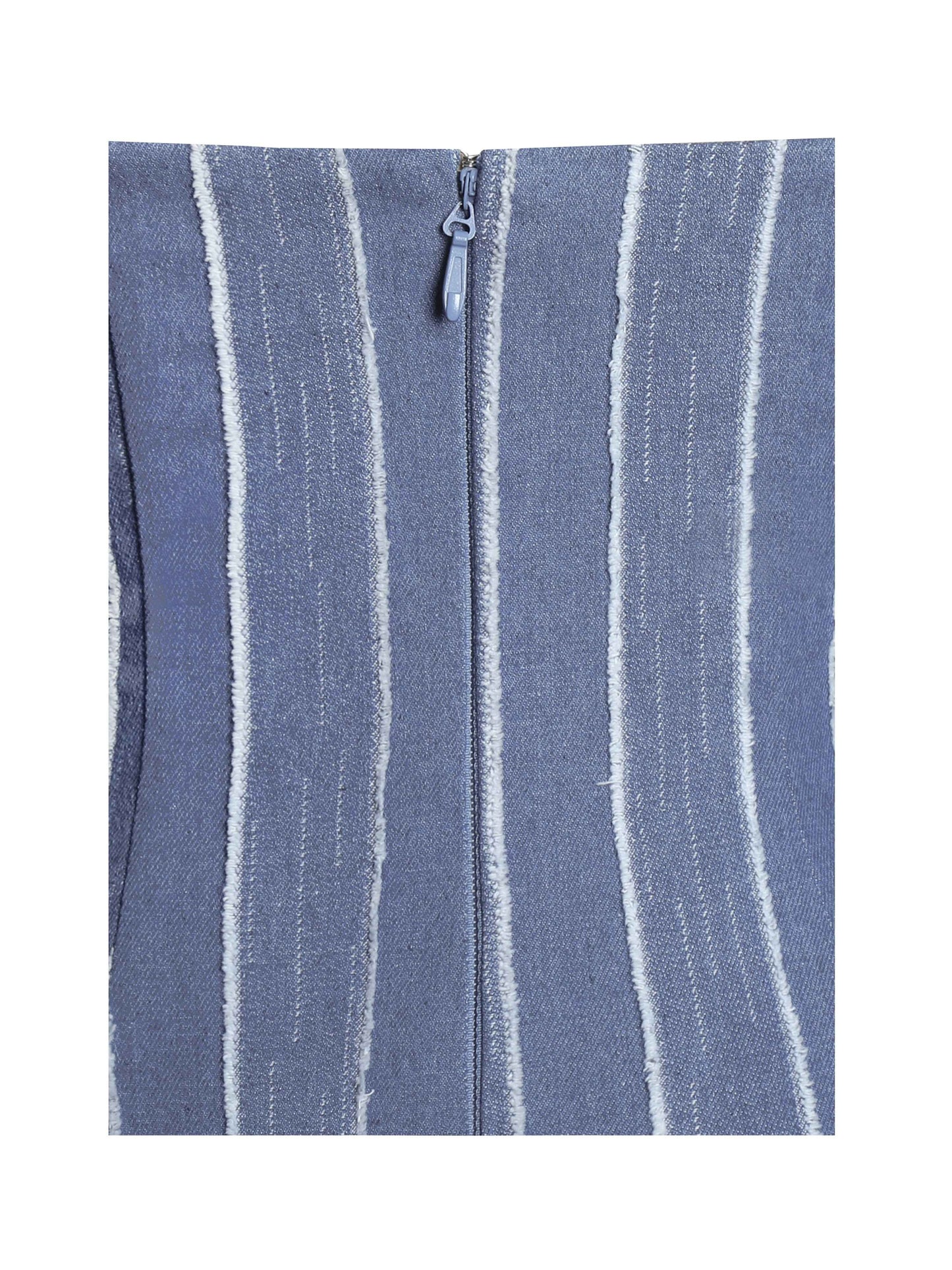 Abygail Stripe Cotton Denim Maxi Dress