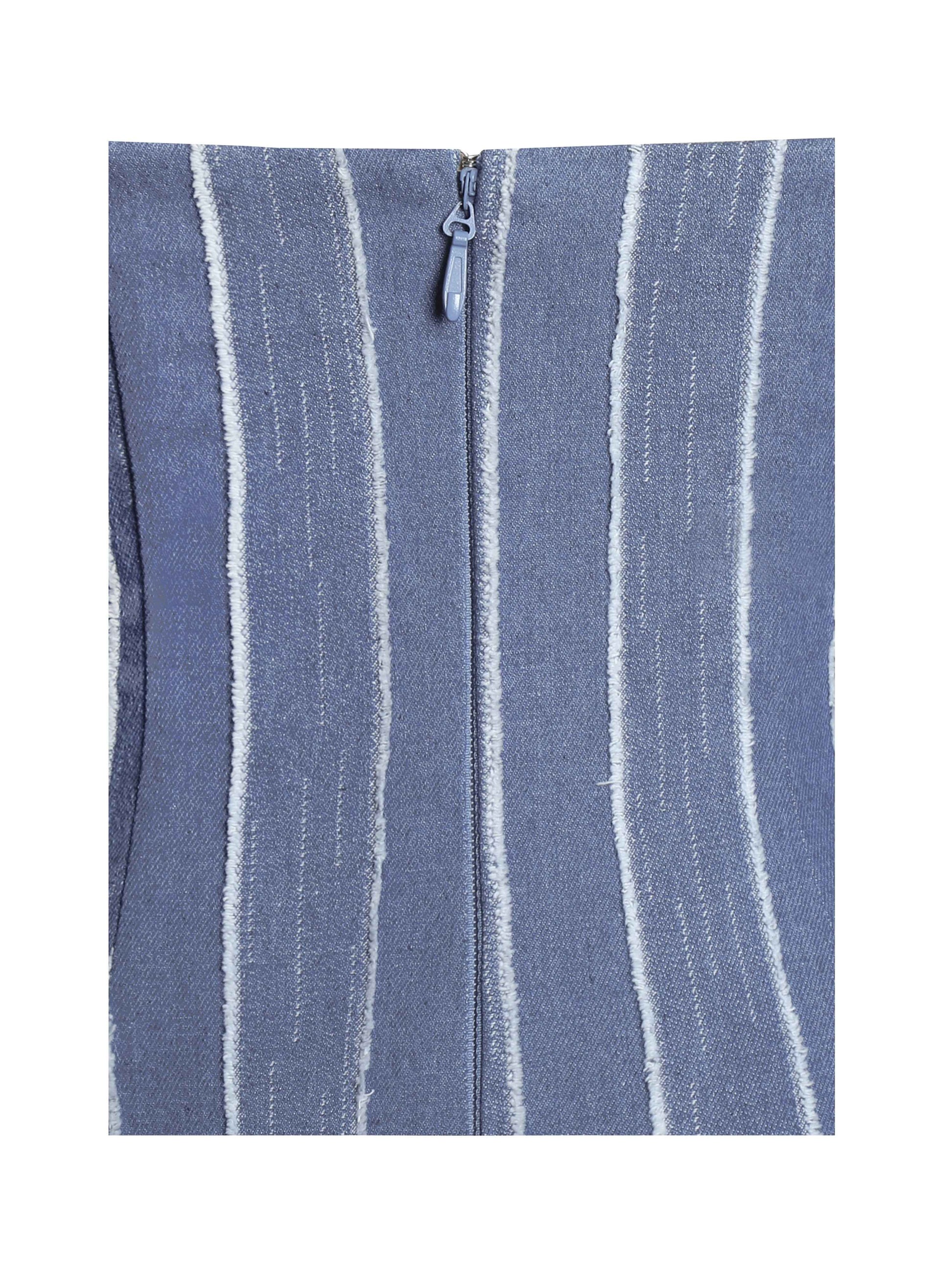 Abygail Stripe Cotton Denim Maxi Dress