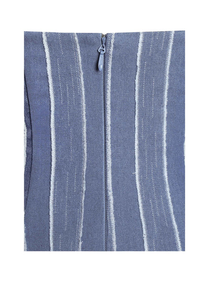 Abygail Stripe Cotton Denim Maxi Dress