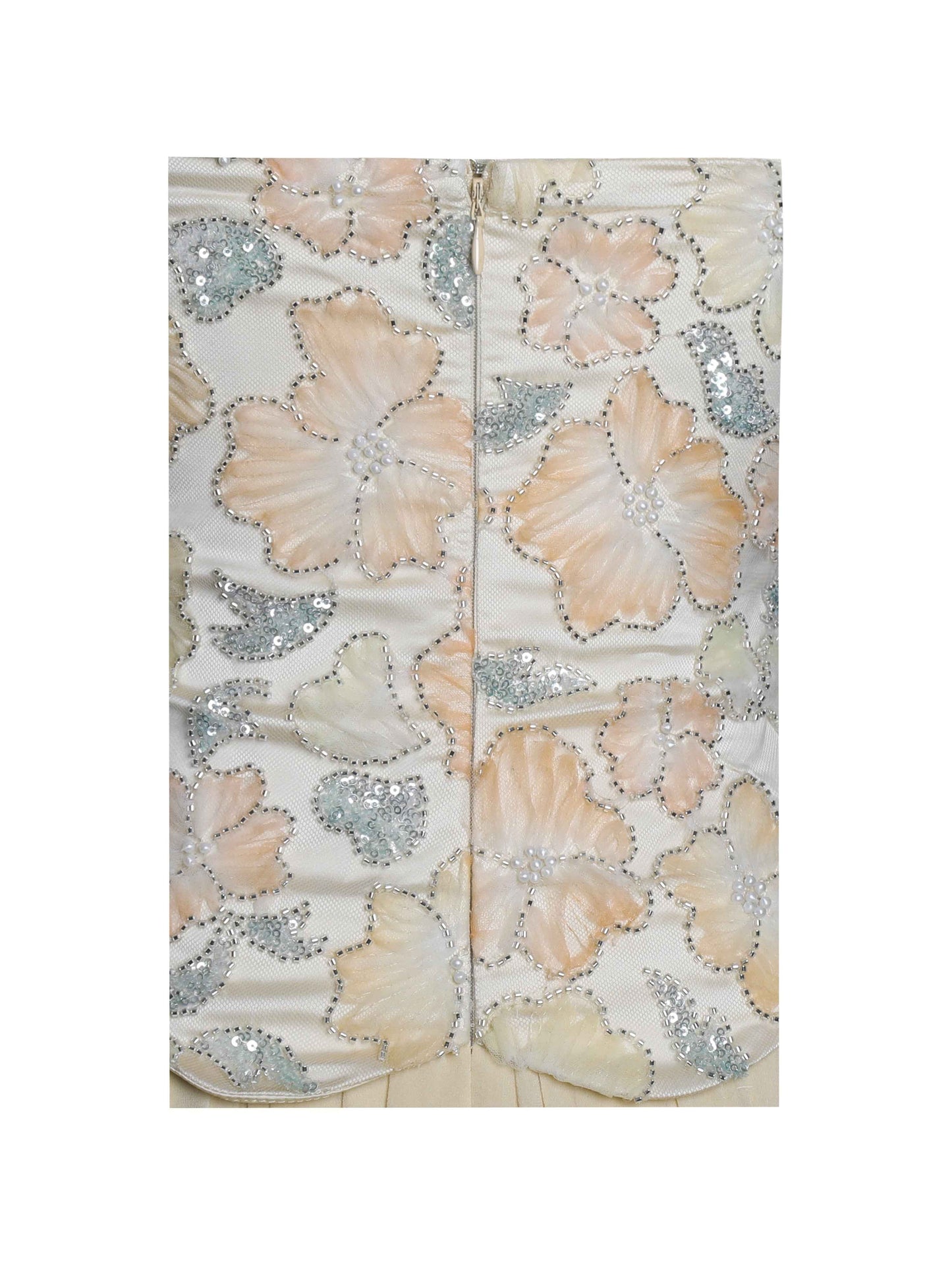 Quanisha Yellow Beaded Floral Mini Chiffon Dress with Scarf