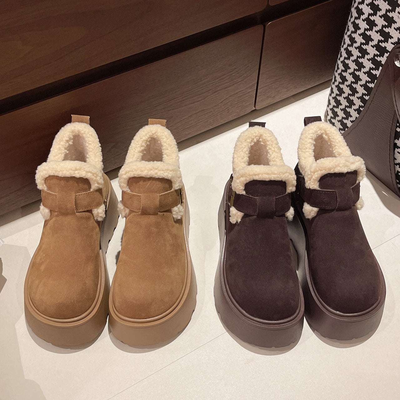 Artemis Shearling Platform Boots - Sneakernational