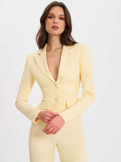 Quinne Butter Yellow Slim-fit Blazer