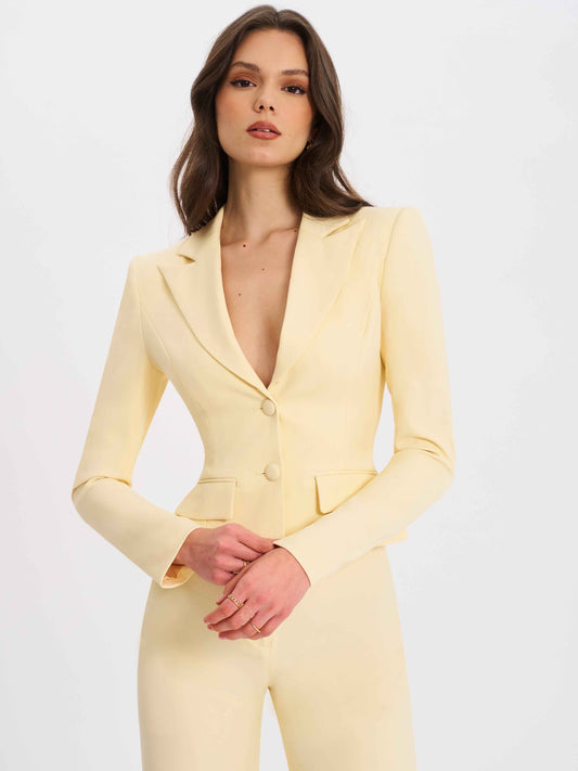 Quinne Butter Yellow Slim-fit Blazer