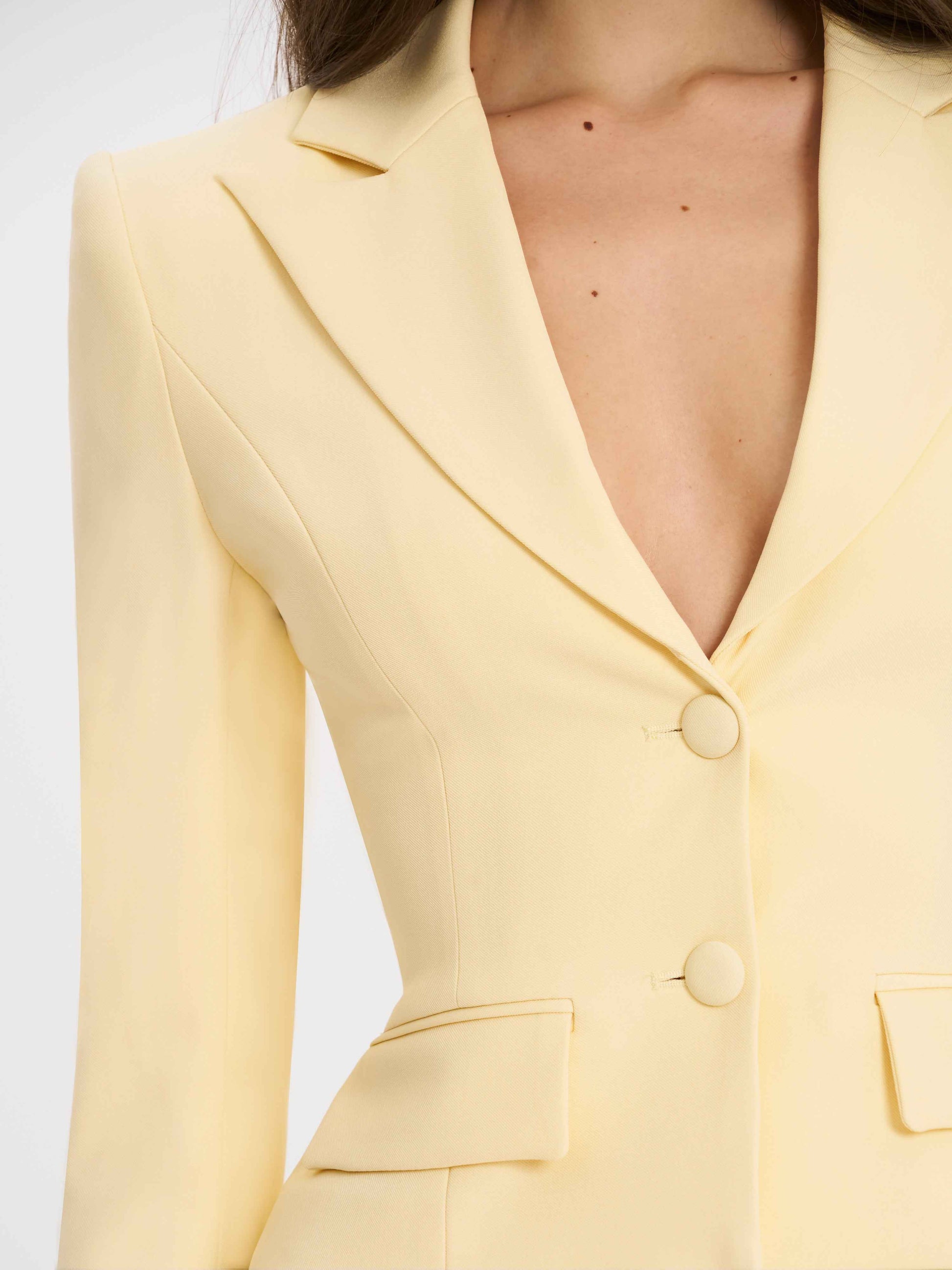 Quinne Butter Yellow Slim-fit Blazer