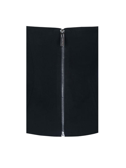 Quinette Black Peplum Top with Beaded Asymmetrical Cape