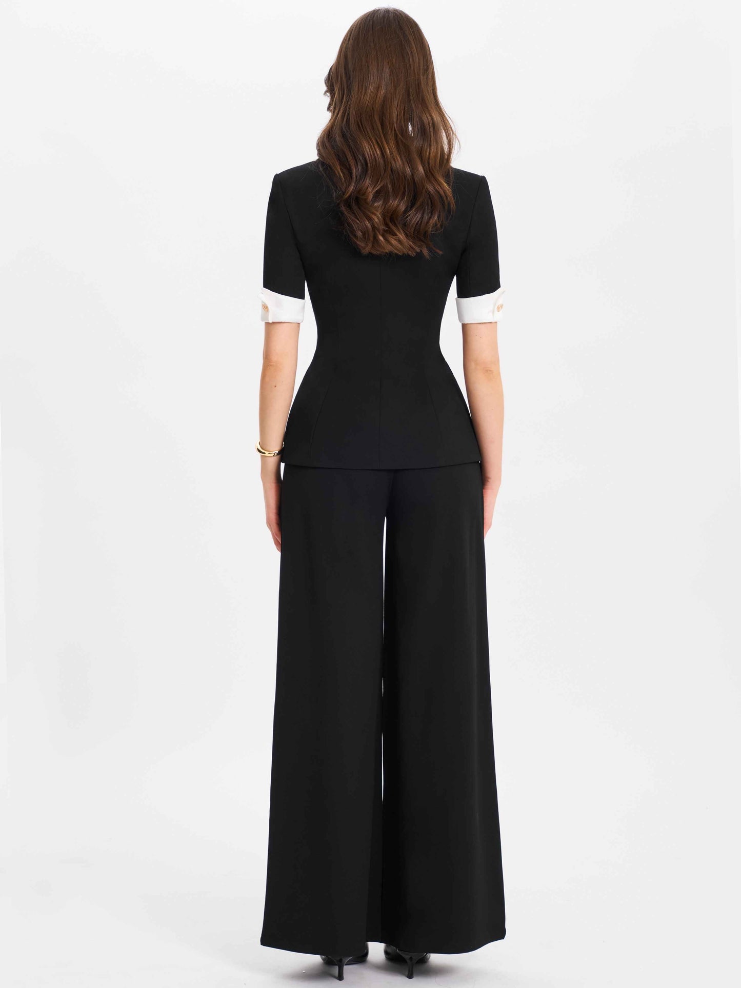 Aleeza Black Wide Leg Suit Pants