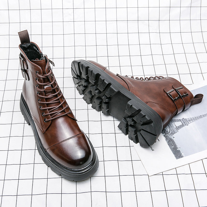 MLB LTHR-12 Square-Toe Combat Boots - Sneakernational