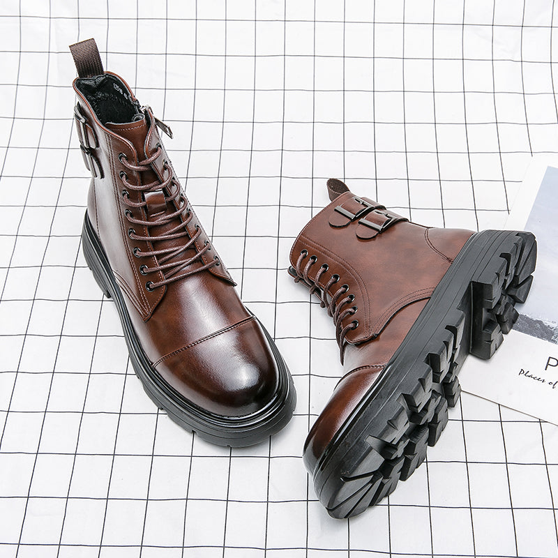 MLB LTHR-12 Square-Toe Combat Boots - Sneakernational