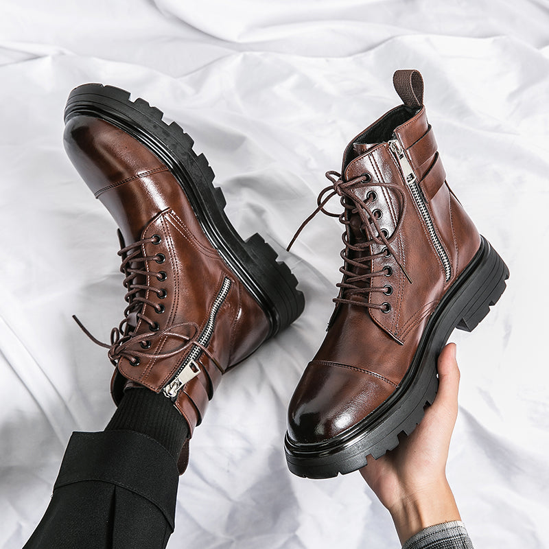 MLB LTHR-12 Square-Toe Combat Boots - Sneakernational