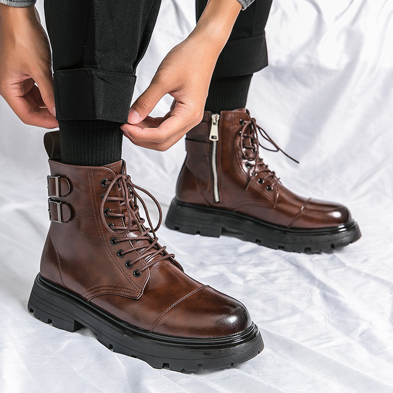 MLB LTHR-12 Square-Toe Combat Boots - Sneakernational
