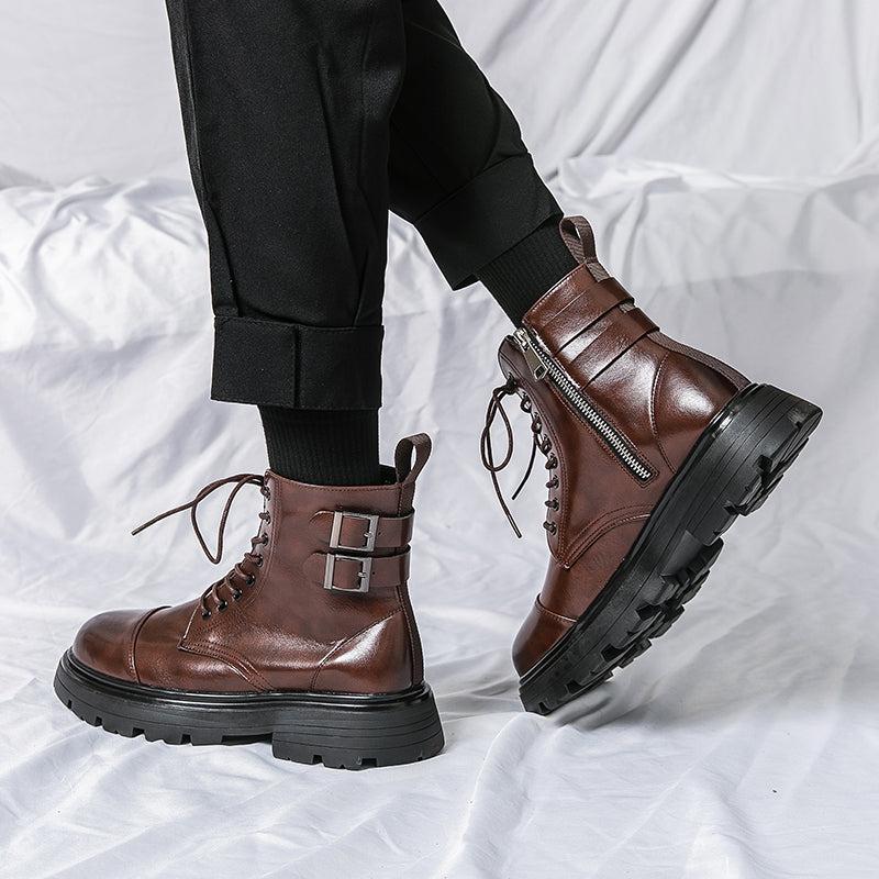 MLB LTHR-12 Square-Toe Combat Boots - Sneakernational