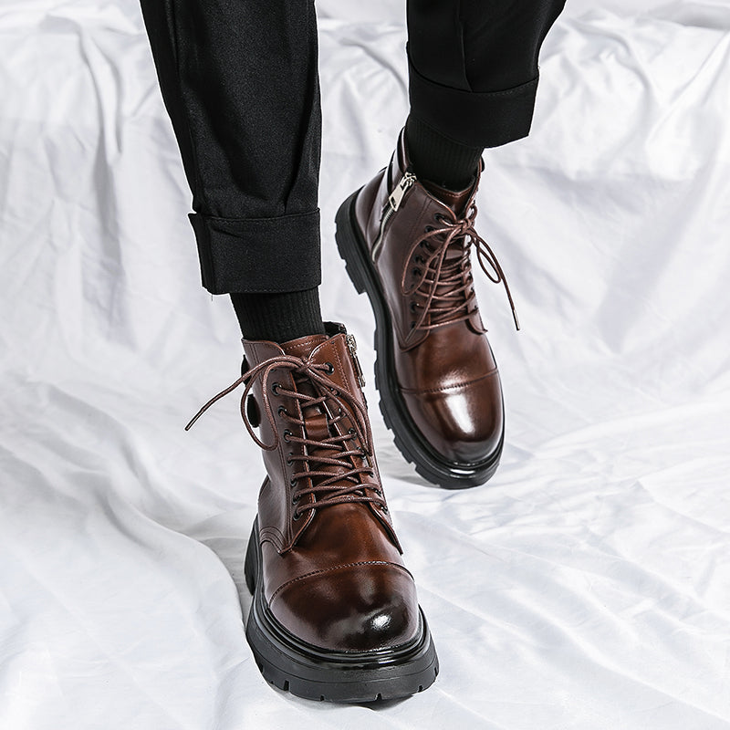 MLB LTHR-12 Square-Toe Combat Boots - Sneakernational