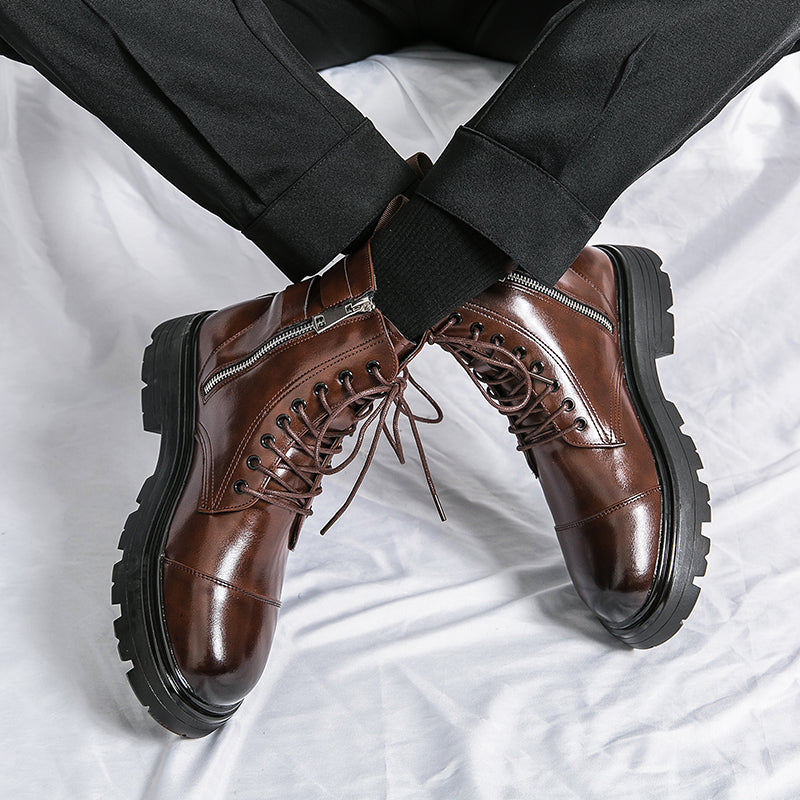 MLB LTHR-12 Square-Toe Combat Boots - Sneakernational
