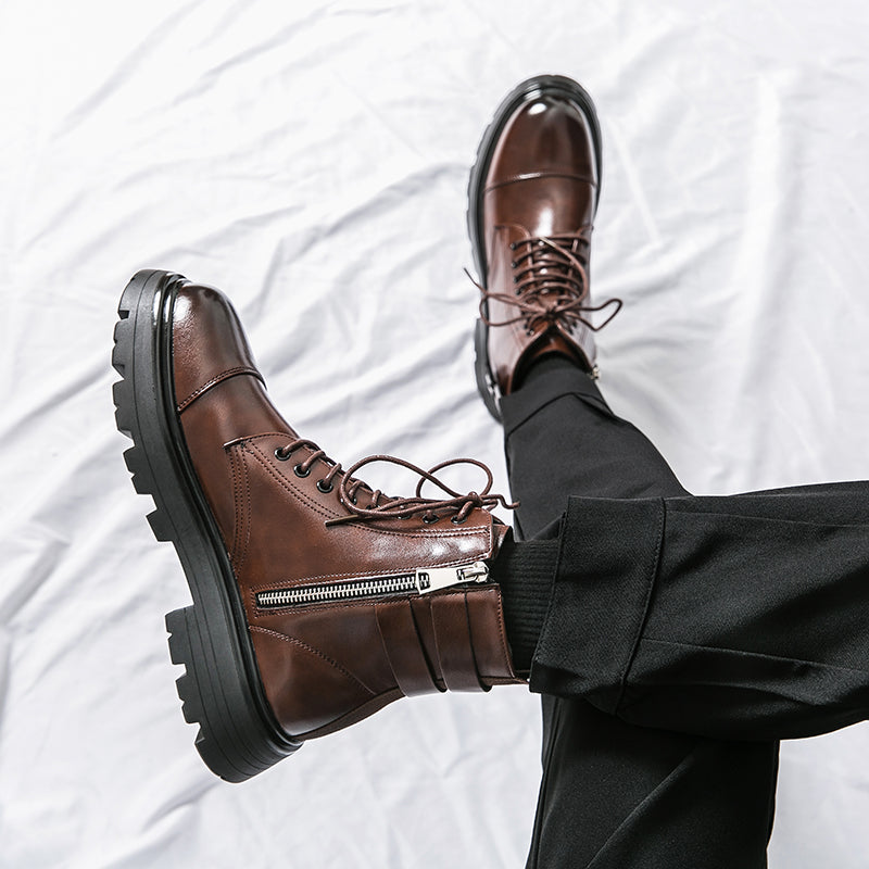 MLB LTHR-12 Square-Toe Combat Boots - Sneakernational