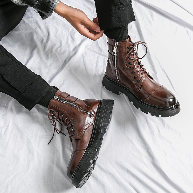 MLB LTHR-12 Square-Toe Combat Boots - Sneakernational