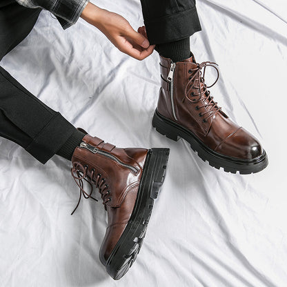 MLB LTHR-12 Square-Toe Combat Boots - Sneakernational