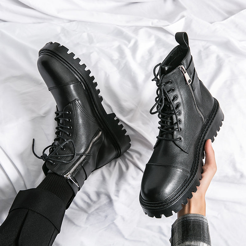MLB LTHR-12 Square-Toe Combat Boots - Sneakernational