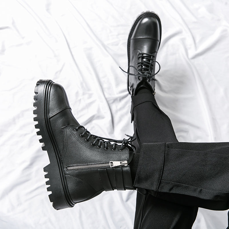 MLB LTHR-12 Square-Toe Combat Boots - Sneakernational
