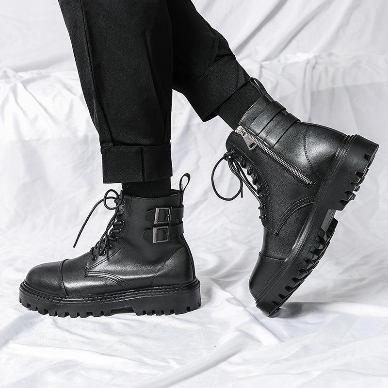 MLB LTHR-12 Square-Toe Combat Boots - Sneakernational