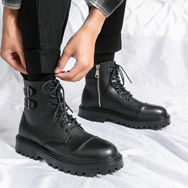 MLB LTHR-12 Square-Toe Combat Boots - Sneakernational
