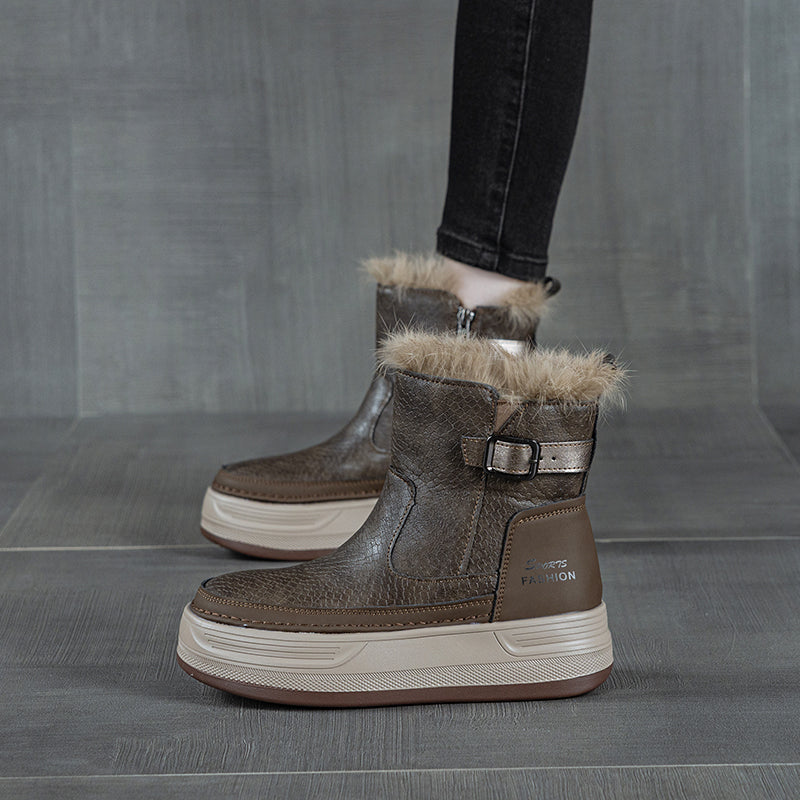 Selene Fur-Lined Ankle Boots - Sneakernational