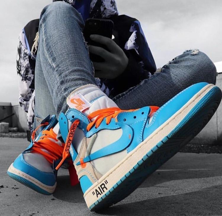 Custom Air Jordan 1 Retro High OG 'UNC' University Blue x OFF-W - Sneakernational