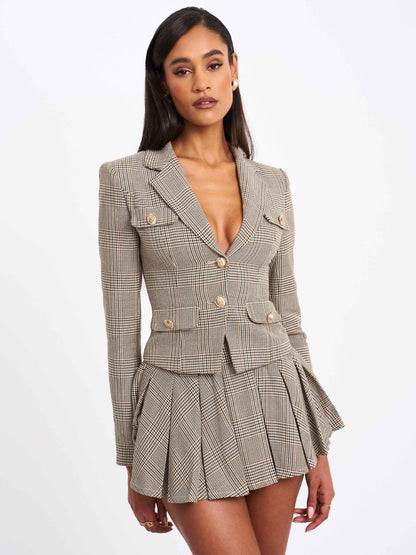 Oaklyn Plaid Pleated Mini Skort