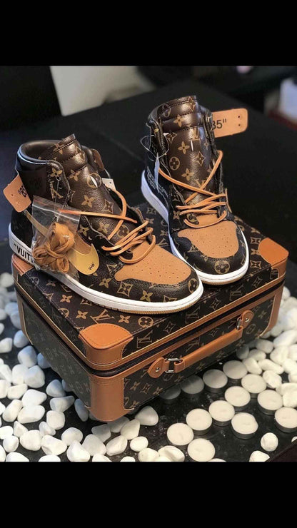 Custom Air Jordan 1 LV High Q ( Customs And Box ), Jordan 1 Sneakers Active A11