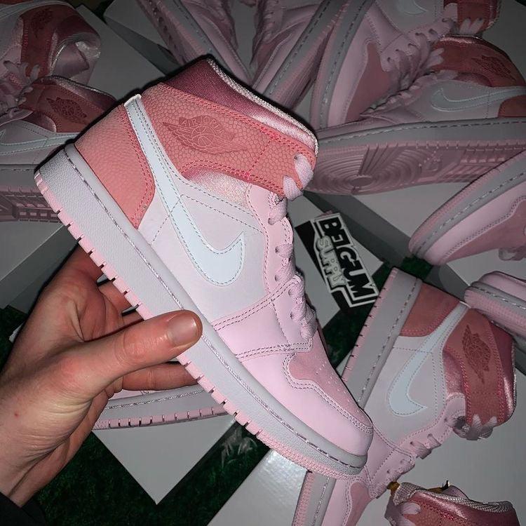 Custom Air Jordan 1 Mid Digital Pink High Q - Sneakernational